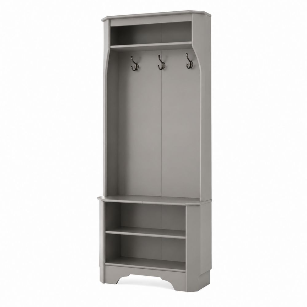 Szafa na ubrania z wieszakami MDF Szary 180x60x35 cm