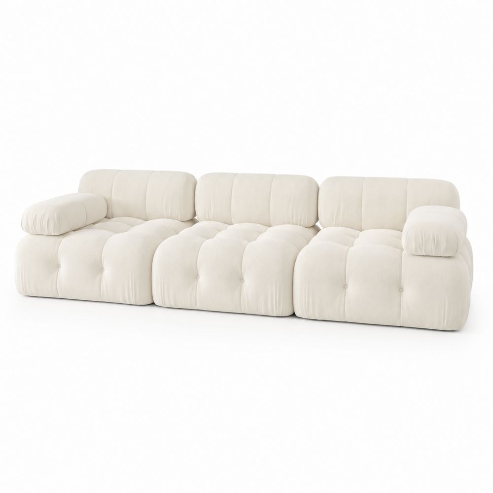 Sofa modułowa 3-osobowa kremowa