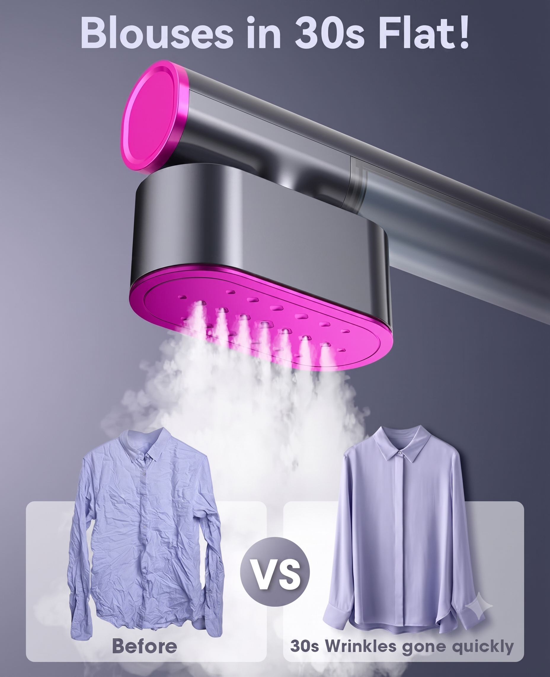 Dual Voltage Foldable Travel Steamer & Dry Iron (1000W / 15s Heat-Up)