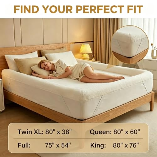 Choose your perfect bed fit with padded bed sheet available in Twin XL Full Queen and King sizes with precise dimensions
