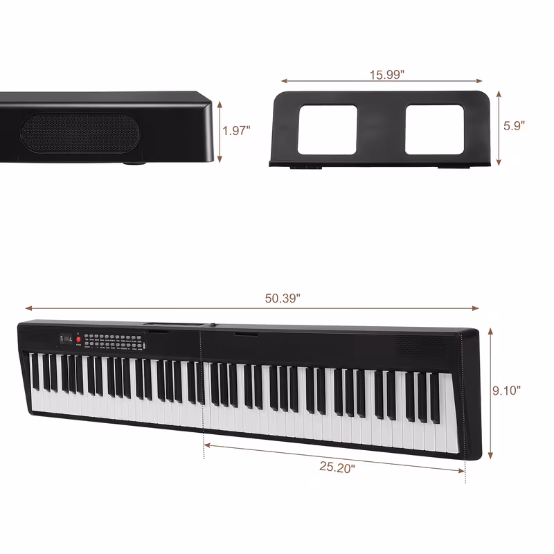 Foldable 88-Key Portable Electronic Piano Keyboard