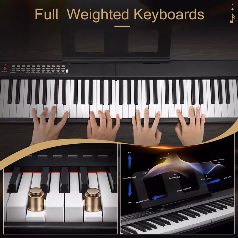 Foldable 88-Key Portable Electronic Piano Keyboard