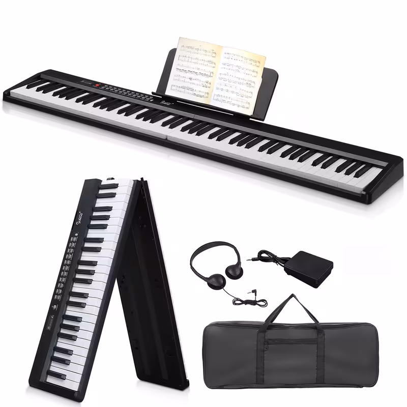 Foldable 88-Key Portable Electronic Piano Keyboard