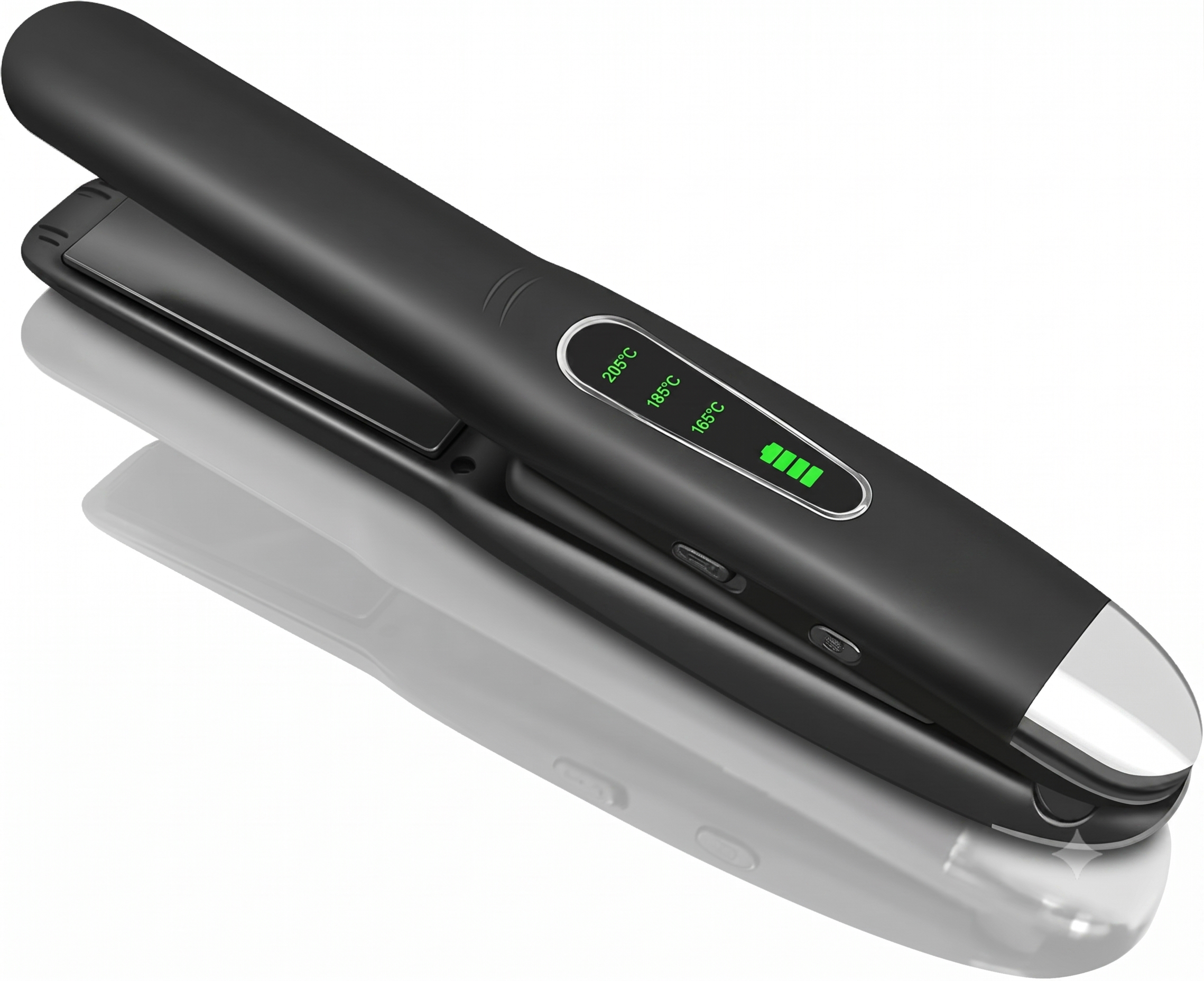 Cordless 2-in-1 Hair Straightener & Curling Wand, Wireless Portable Mini Flat Iron, Rechargeable Travel Styler with Titanium Plate, 5000mAh Battery (3 Heat Settings)