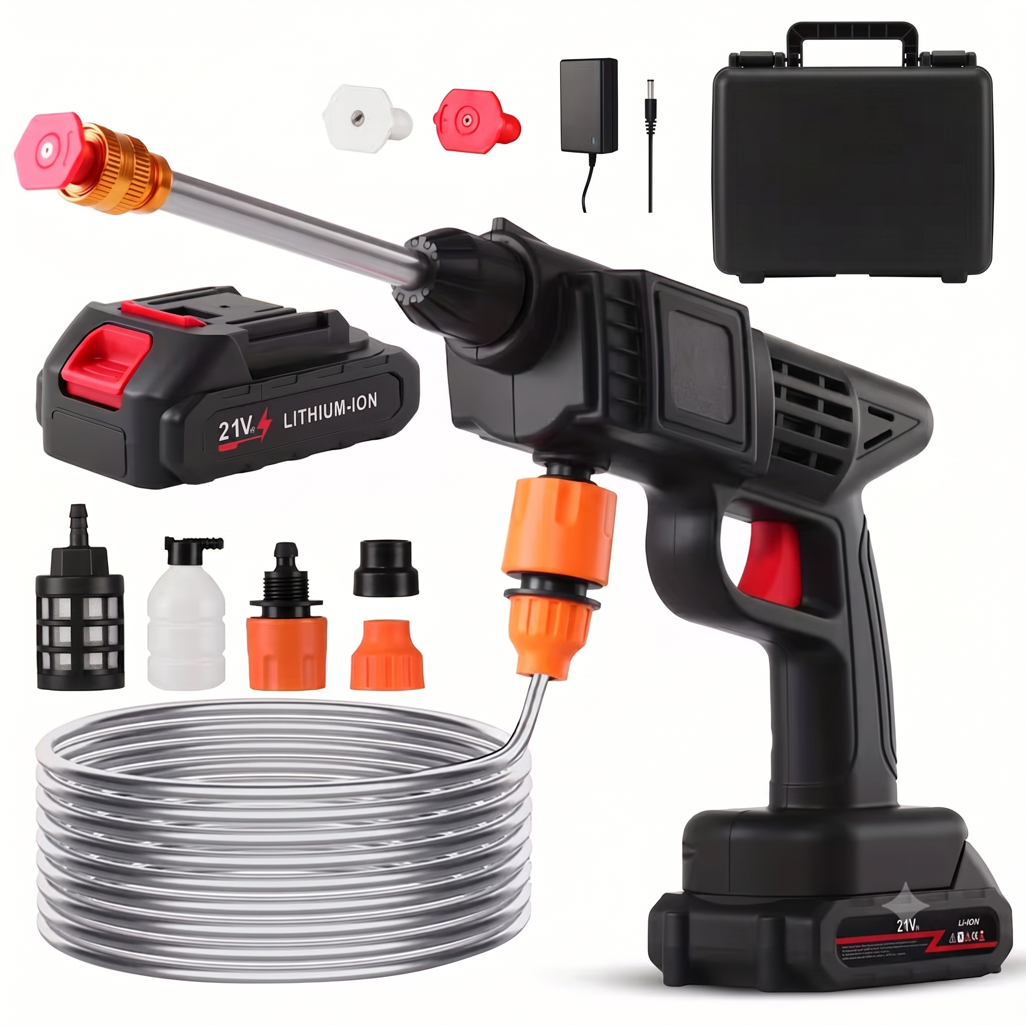 Portable 21V Cordless Pressure Washer Gun, 435 PSI Handheld Power Washer for Car Washing & Outdoor Cleaning