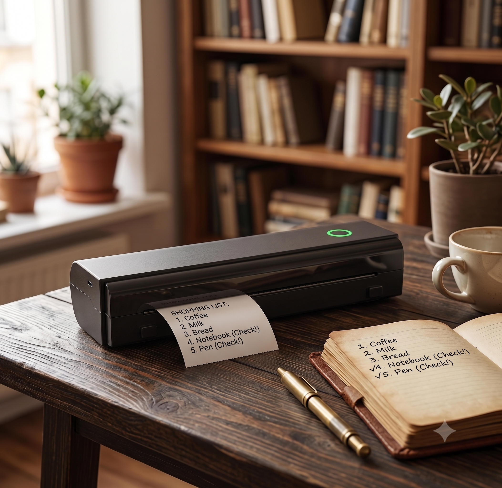 Wireless Inkless A4 Thermal Printer – Compact Mobile Document Printer with 2600mAh Battery