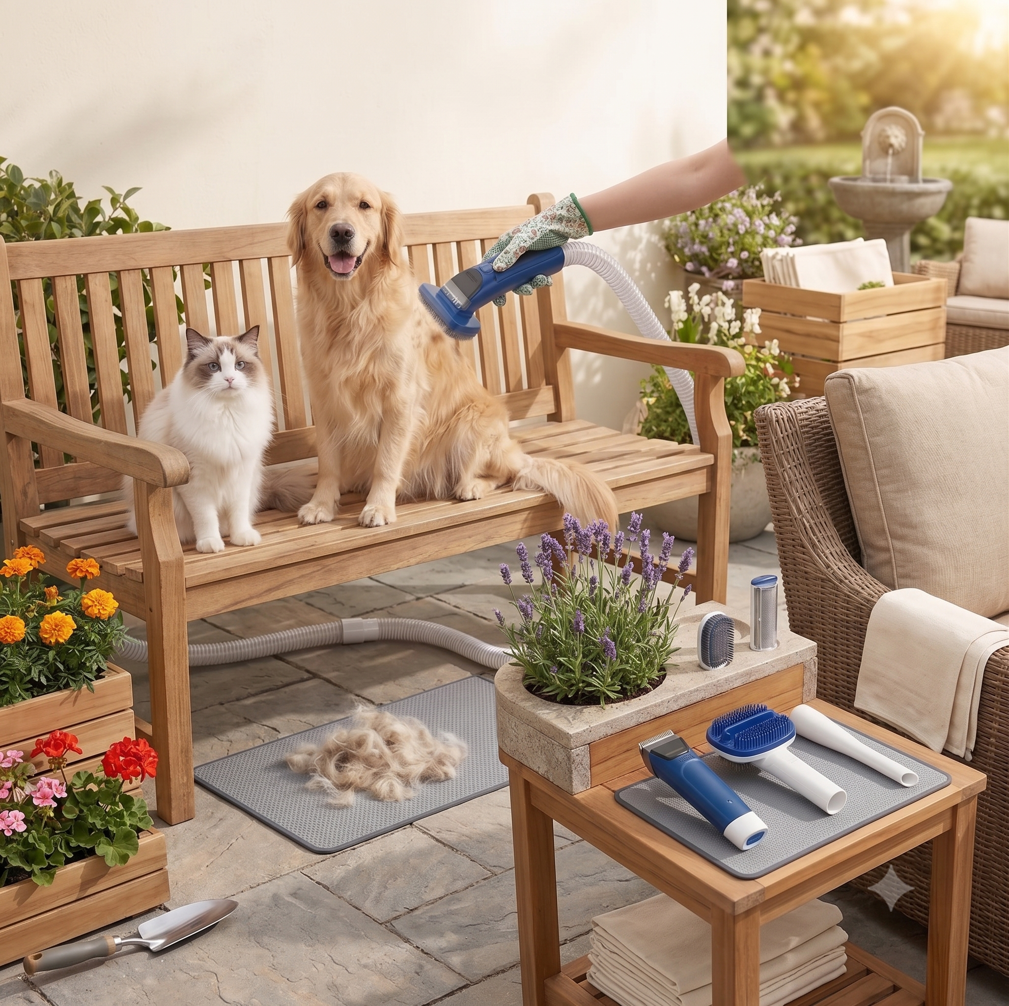 5-in-1 Pet Grooming Vacuum & Trimmer Kit with 6 Combs (99% Hair Suction)