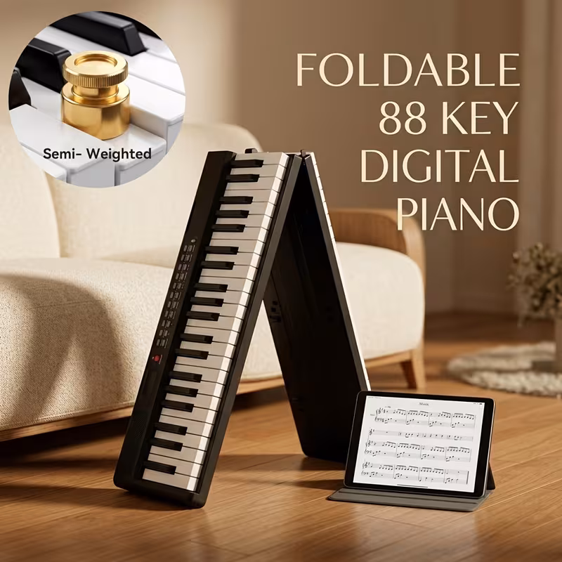 Foldable 88-Key Portable Electronic Piano Keyboard