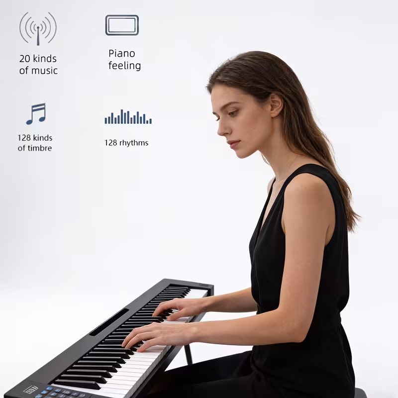 Foldable 88-Key Portable Electronic Piano Keyboard