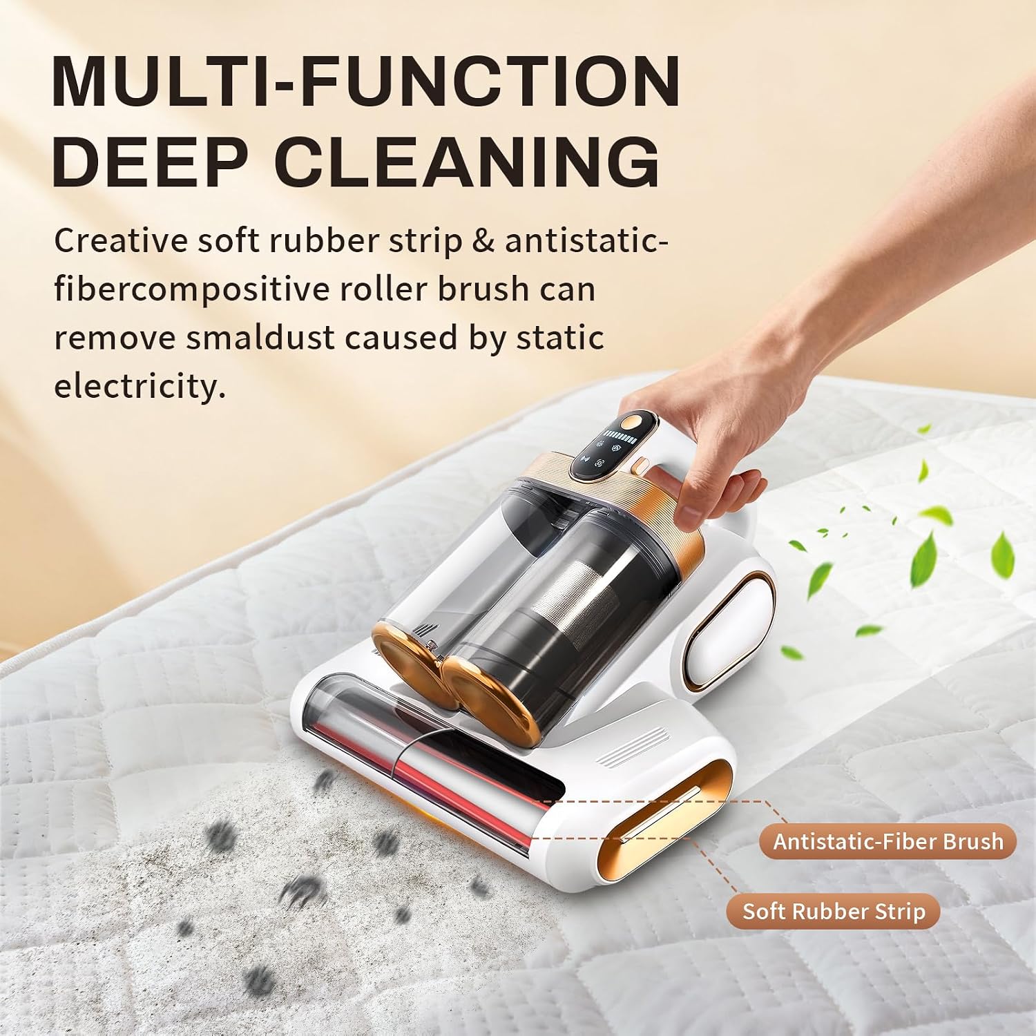 Cordless Handheld Mattress Vacuum Cleaner with UV Light, 16KPa Suction & HEPA Filtration