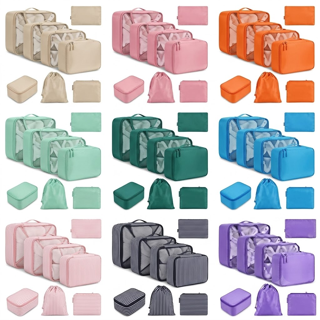 8 Set Packing Cubes Luggage Packing Organizers for Travel Accessories