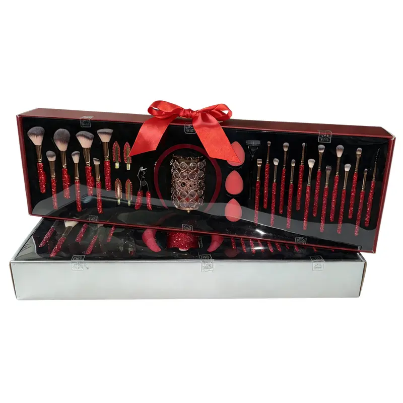 32-Piece Soft Makeup Brushes Complete Kit with Decorative Gift Box