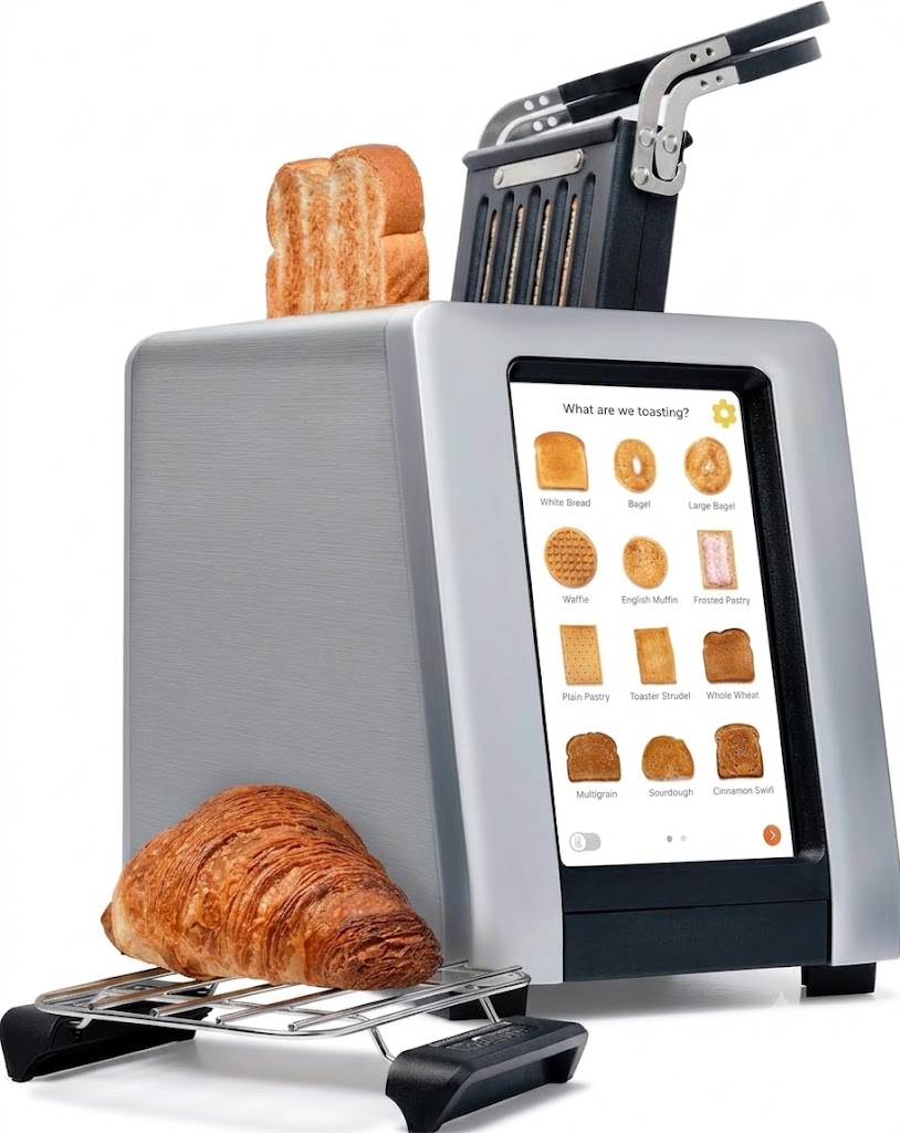 Smart Toaster with Touchscreen (Bundle with Toastie Press & Warming Rack) Choose from 40+ Bread Types, 7 Browning Levels, & Toastie Press Mode