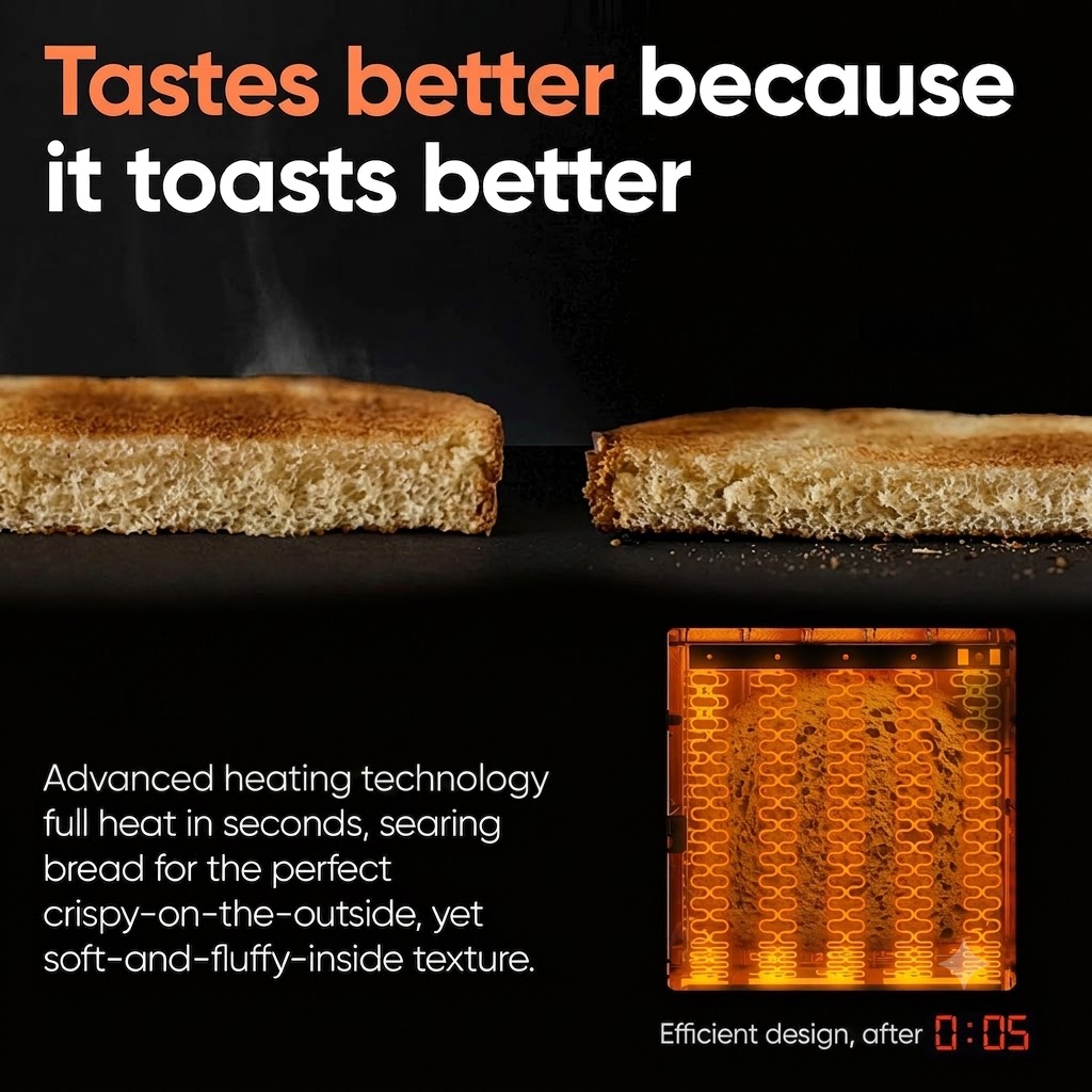 Smart Toaster with Touchscreen (Bundle with Toastie Press & Warming Rack) Choose from 40+ Bread Types, 7 Browning Levels, & Toastie Press Mode