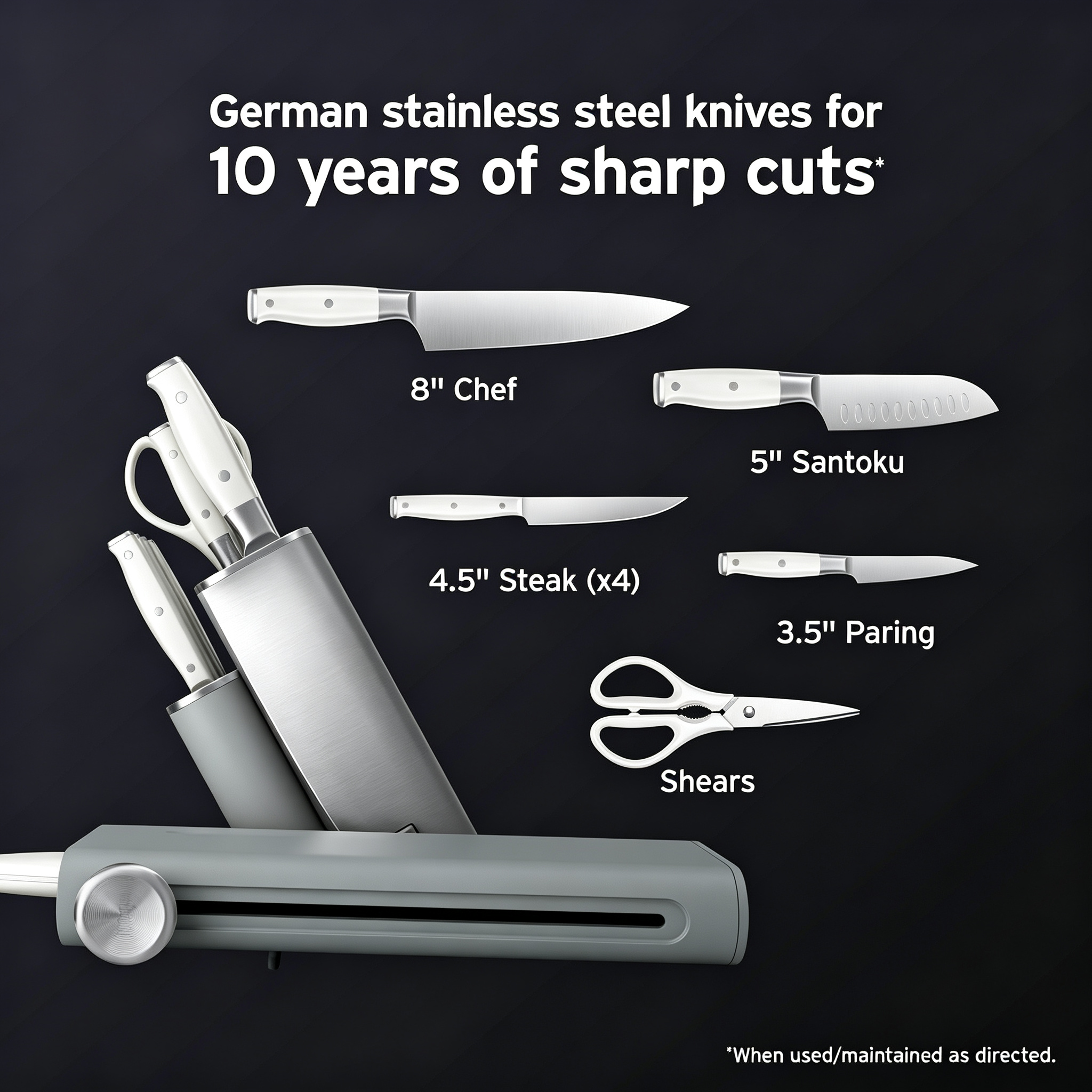 10-Pc German Steel Knife Set