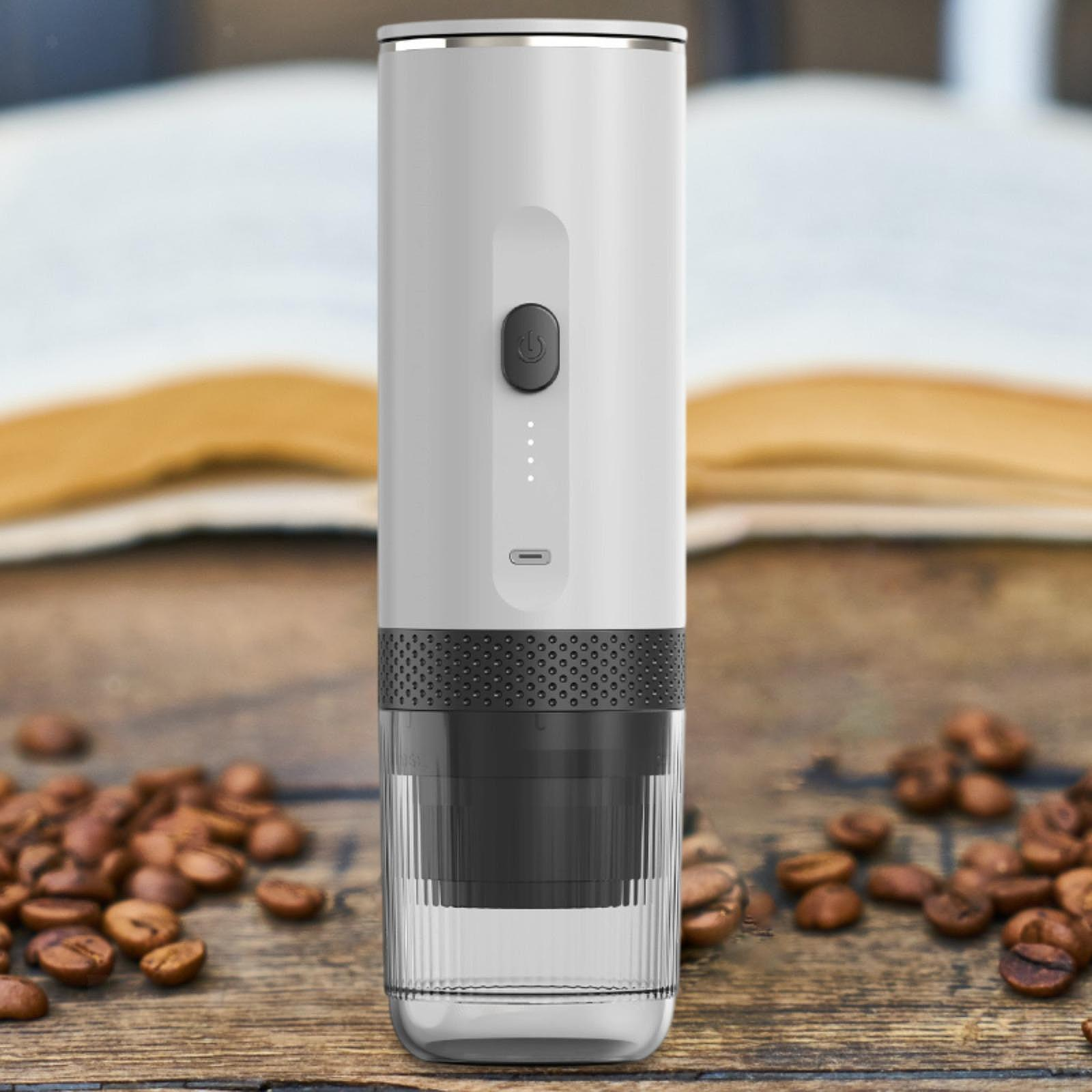 Portable Coffee Maker Espresso Machine, Travel Coffee Maker Self-Heating with USB-C Small Tea Cup, Compatible with Ground Coffee & NS Capsule for RV,Car, Hiking, Camping Office