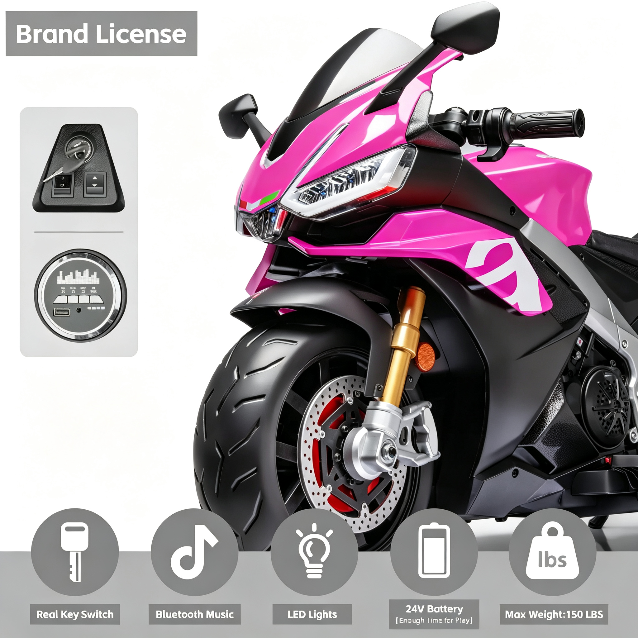 Electric Motorcycle for Kids with Long Battery Life