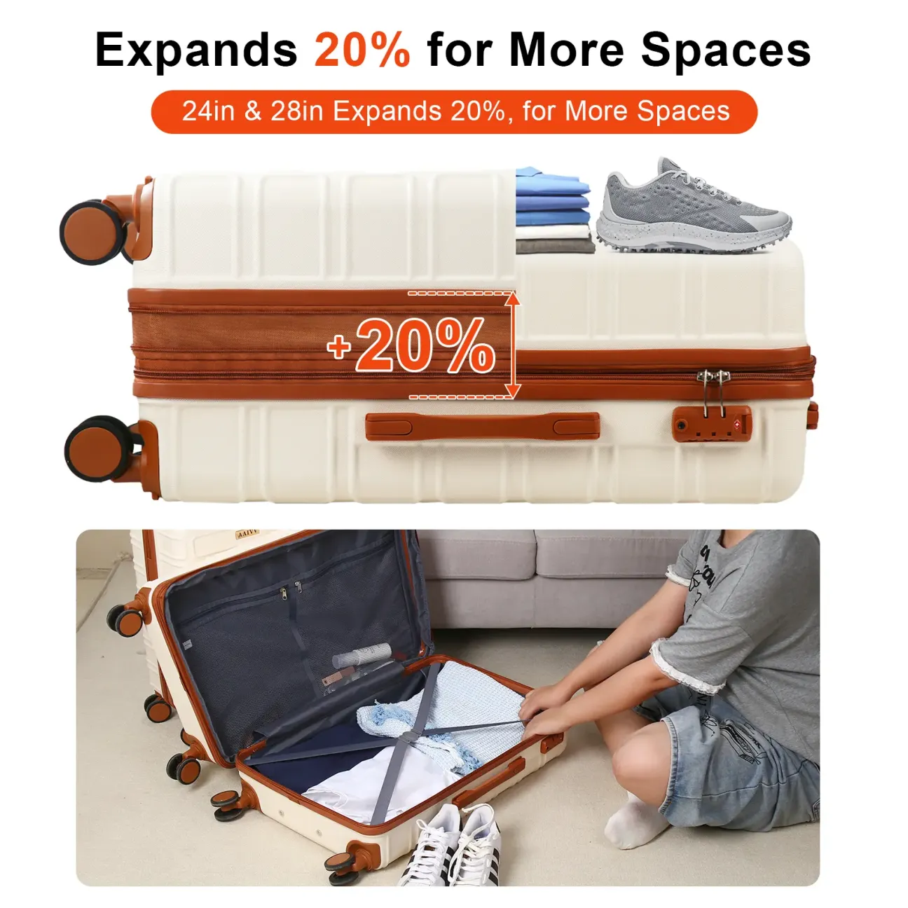 🔥Last Day For Clearance🔥4 Piece Expandable Hardshell Luggage Set with TSA Lock