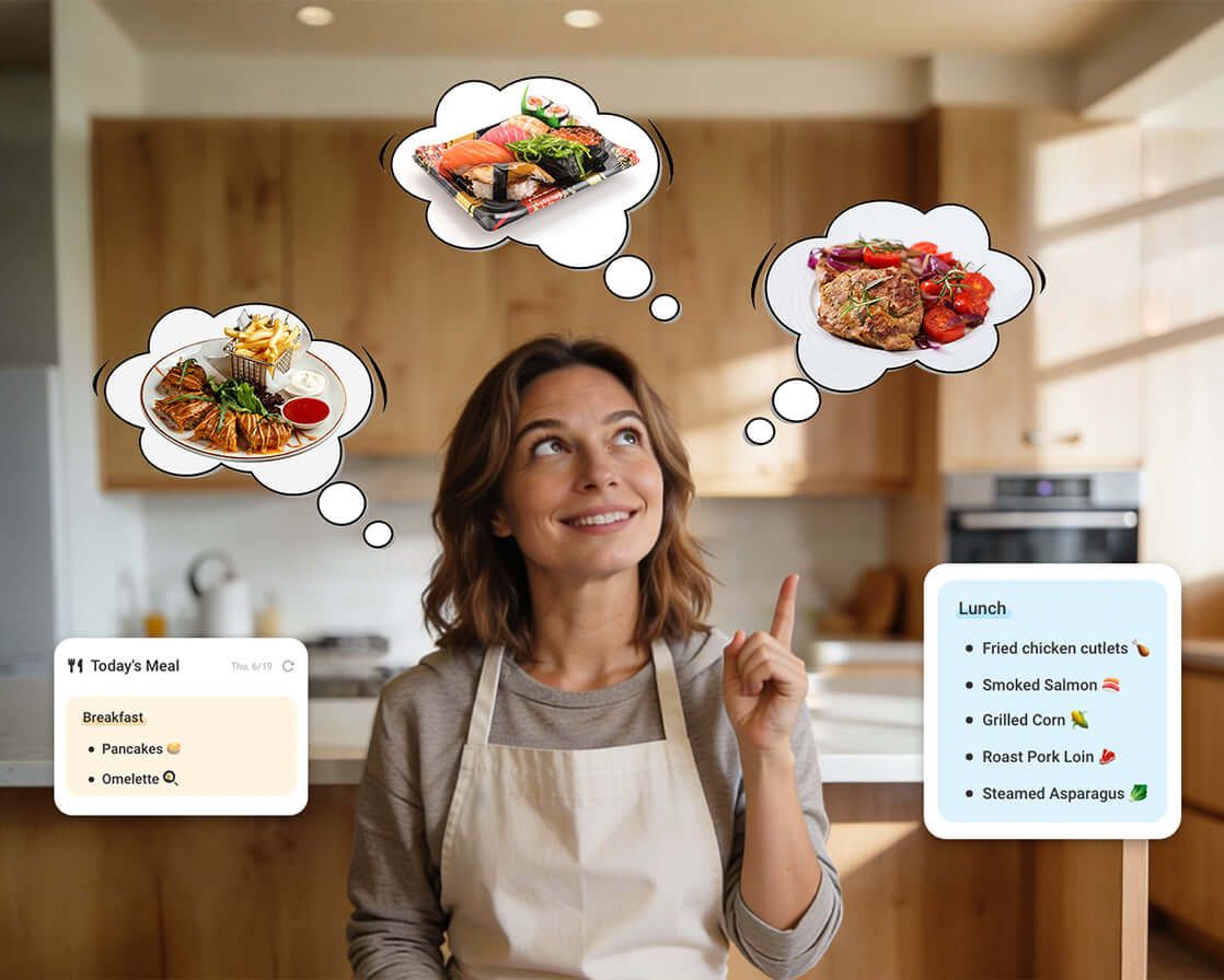Apolosign digital calendar with daily meal planning