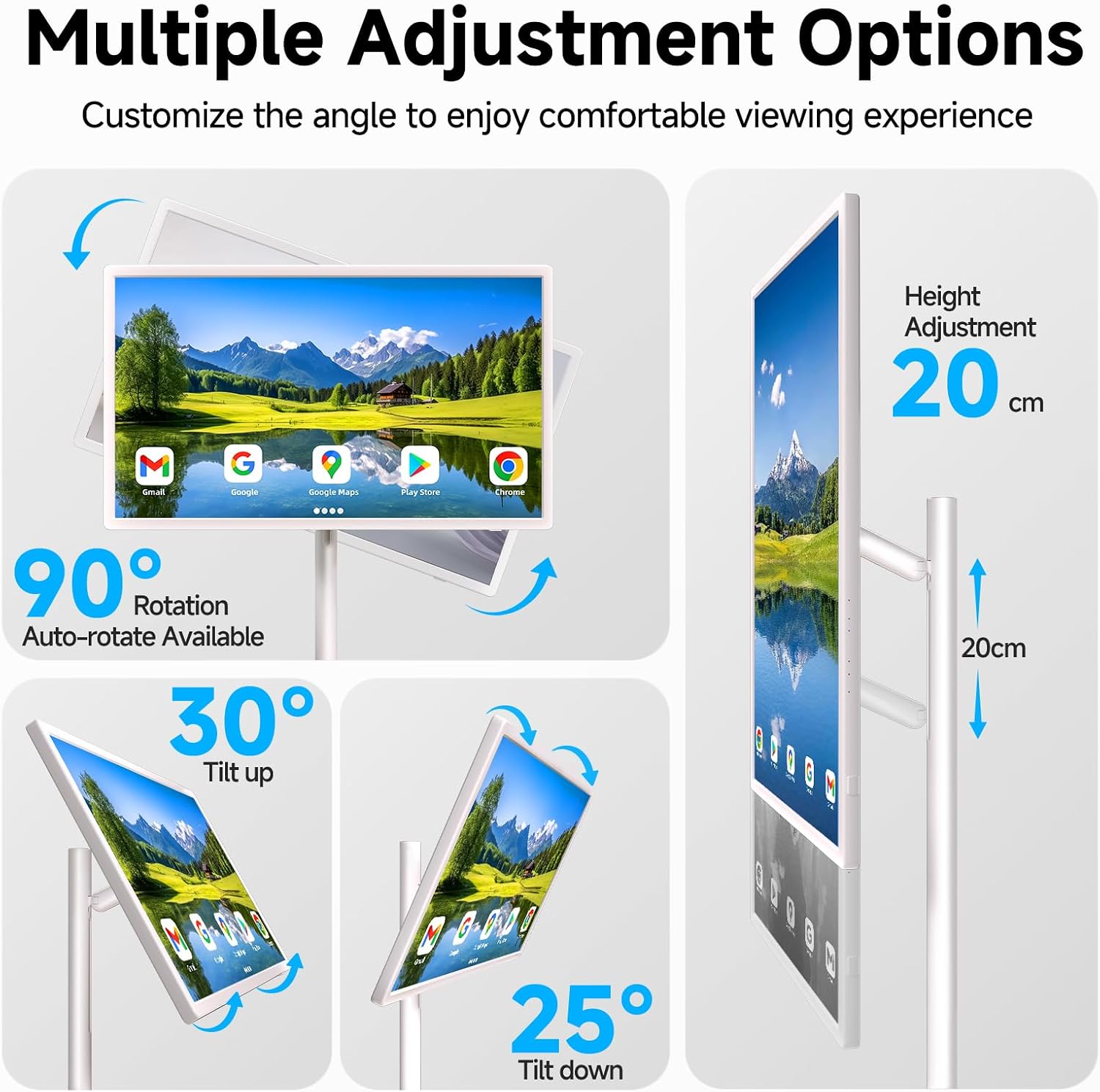 🎉Anniversary Sale - 25" Ultra-Slim Portable Smart Touchscreen (Built-in 8-Hr Battery, Auto-Rotate & Universal Wireless Mirroring)