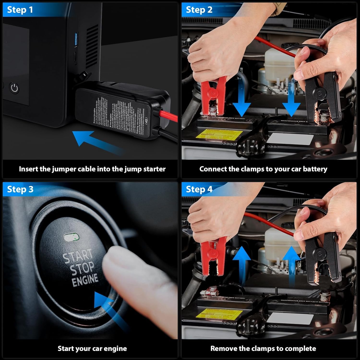 ump Starter with Air Compressor, 4000A Car Battery Jump Starter(ALL Gas/8.0L Diesel)