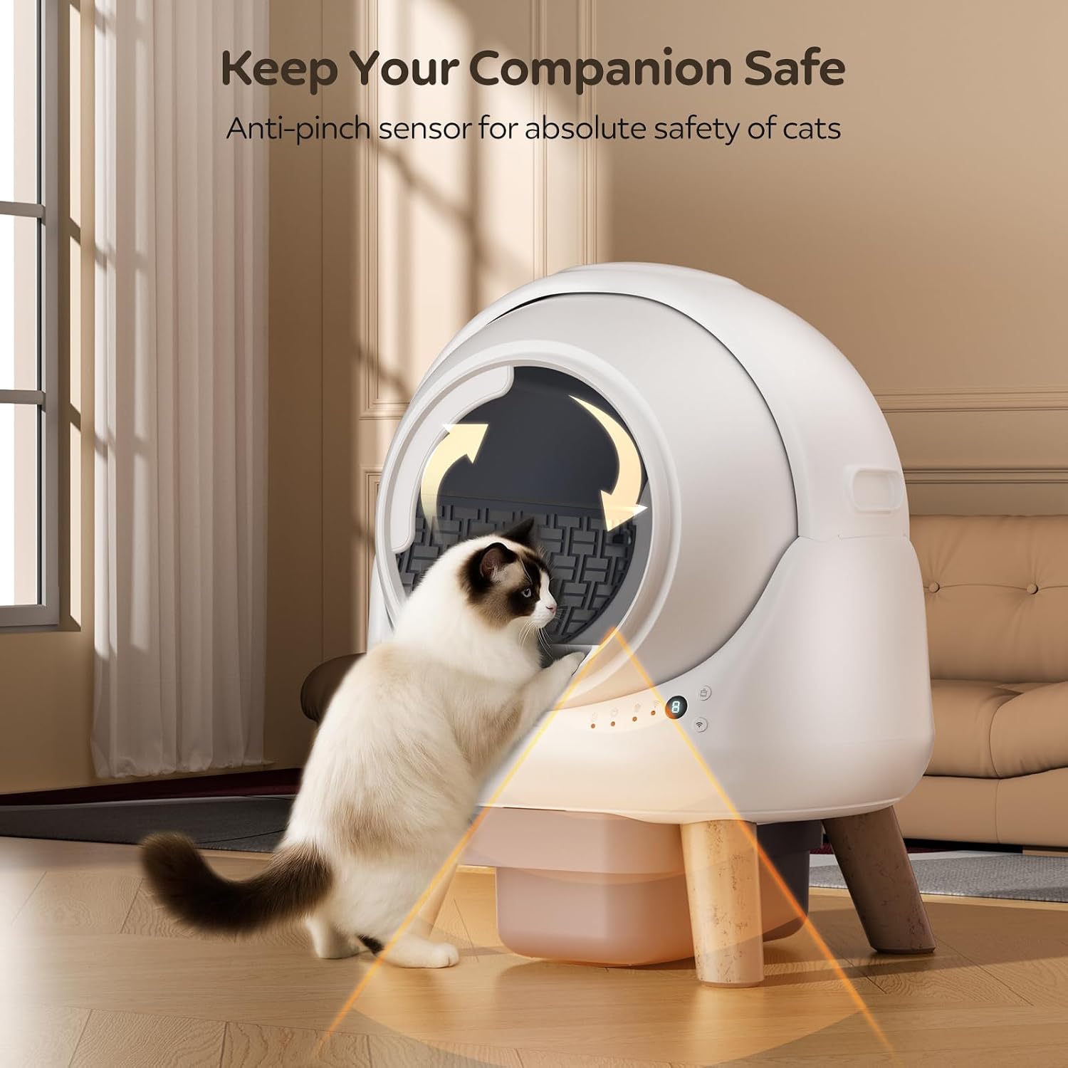 Self Cleaning Litter Box,Automatic Cat Litter Box for Multiple Cats,Robot with APP Control,Dual Safety Protection
