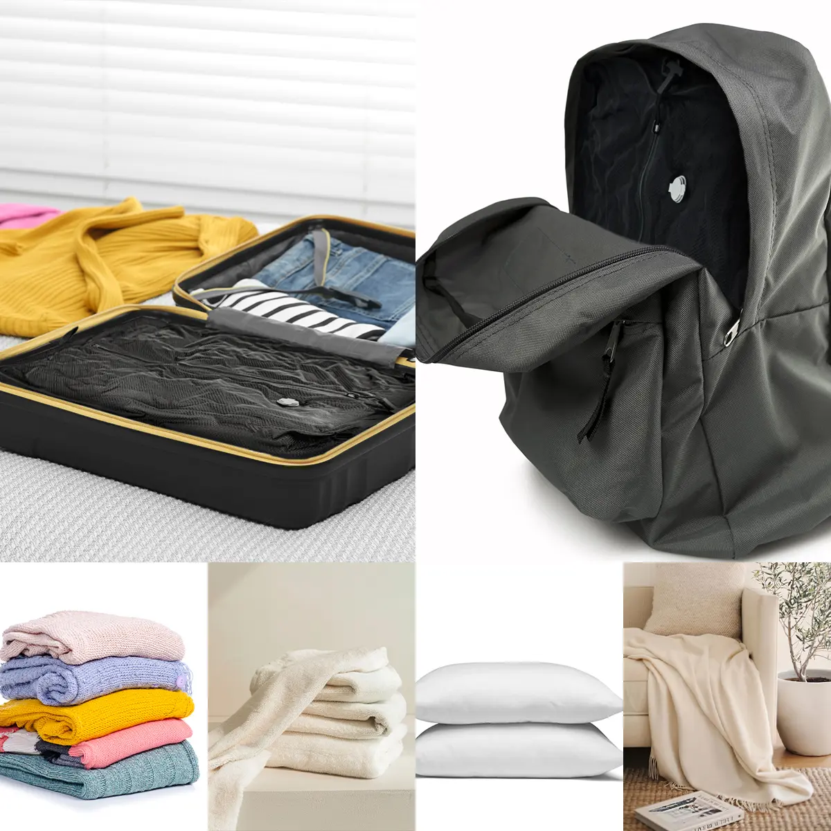 Vacuum Storage Bags for Travel with Wireless Pump