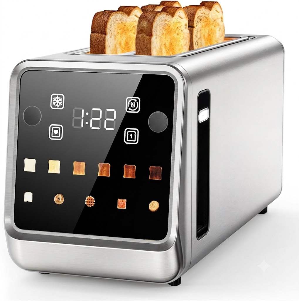 Smart Toaster with Touchscreen (Bundle with Toastie Press & Warming Rack) Choose from 40+ Bread Types, 7 Browning Levels, & Toastie Press Mode