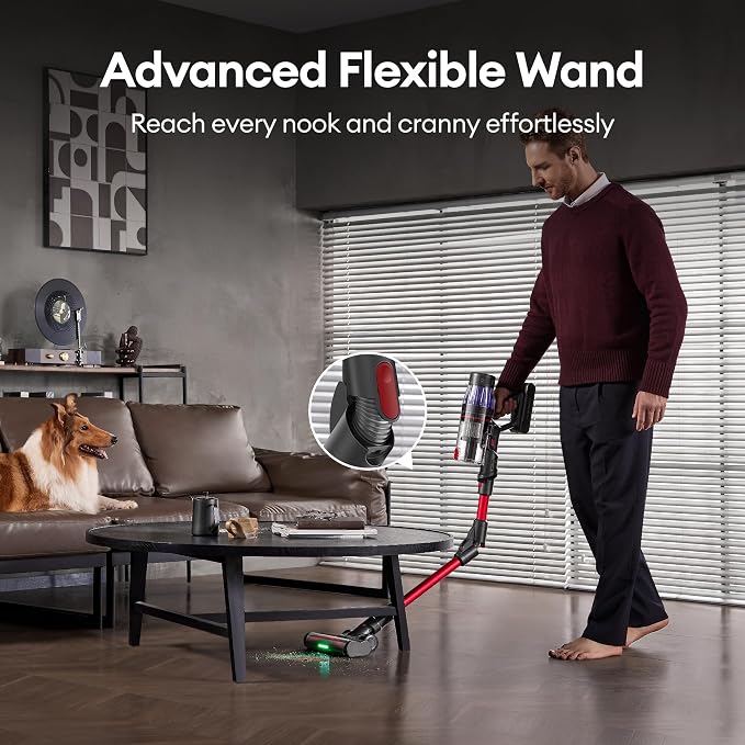 Cordless Vacuum Cleaner, 600W 55Kpa 60Mins Vacuum Cleaners for Home