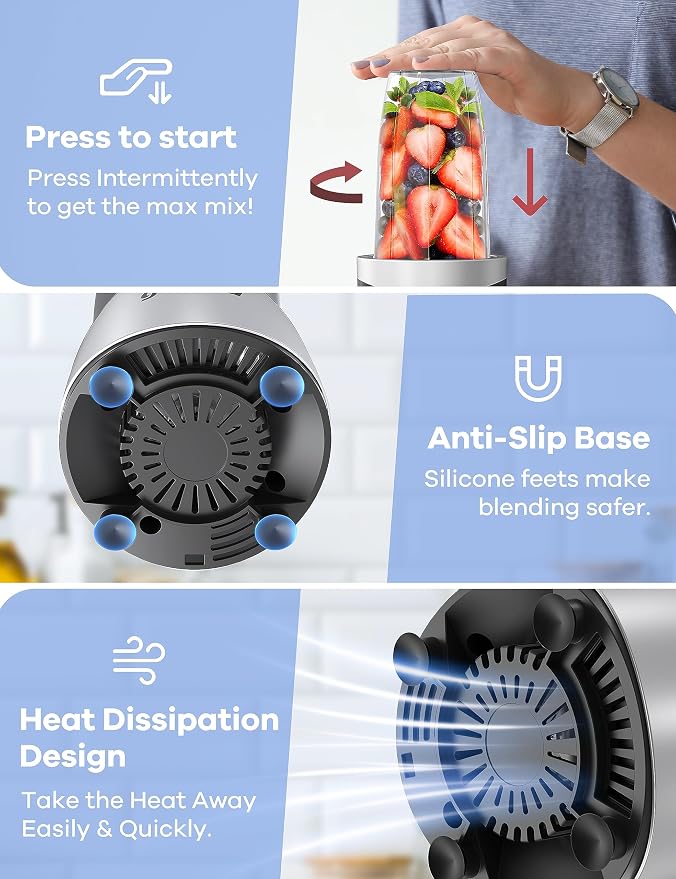 Smoothie Blender, Blender for Shakes and Smoothies
