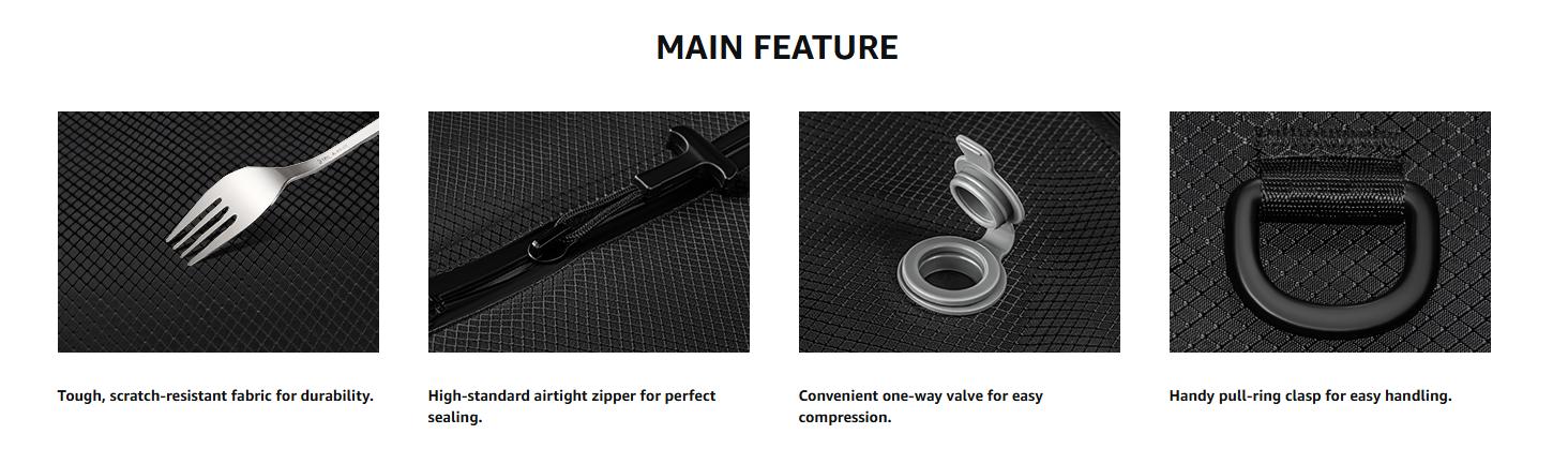 Sohochic Vacuum Bags for Travel with  Wireless Vacuum pump, Revolutionary Reusable Compression Bags for Travel Suitcases and Backpack, Space Saver Bags for Travel Underwater Packing Cube