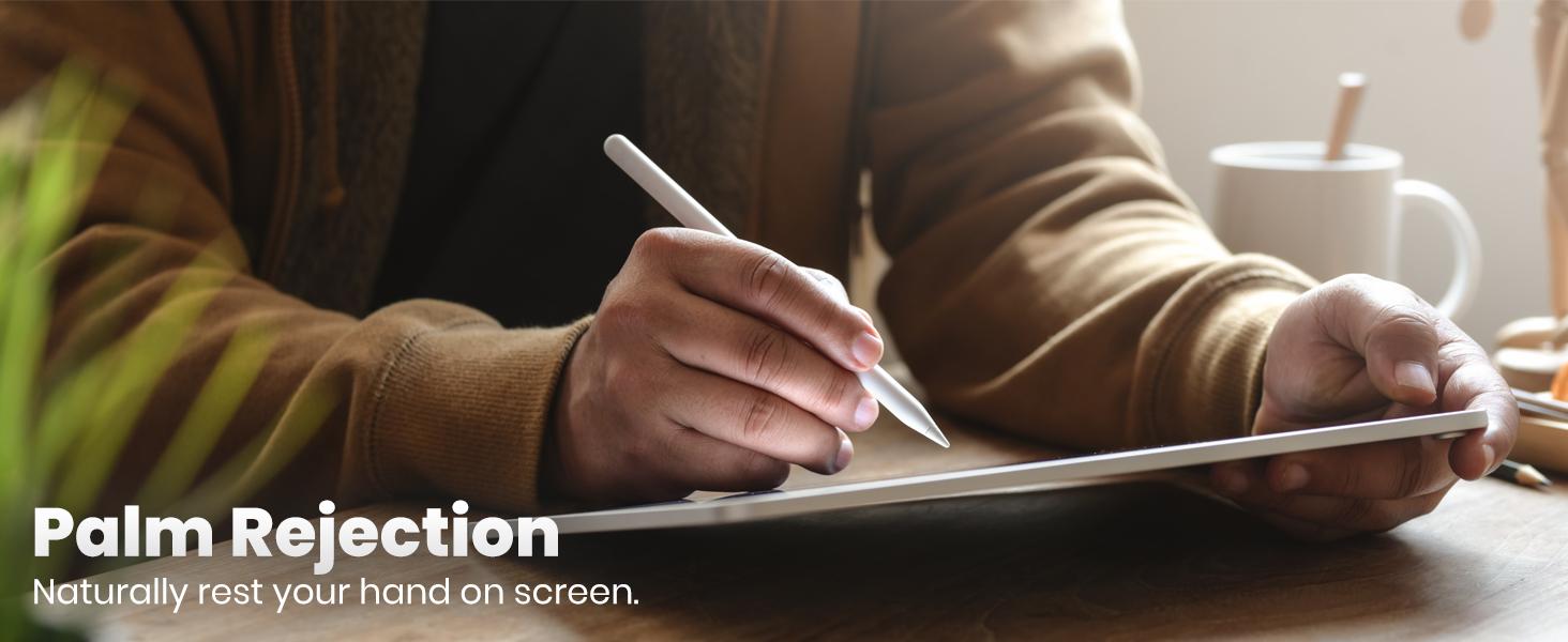 Smart Drawing Stylus Pen - Fast Charge Touchscreen Pen with Palm Rejection, Tilt Sensitivity, Replaceable Tip - Compatible with 2018-2025 iPad A16/A17 Pro, 10th/11-6th Gen, Air 11"/13" M3/M2/5th-3rd, Pro 13"/11"/M4/12.9", Mini 6/5th - Tablet Accessories
