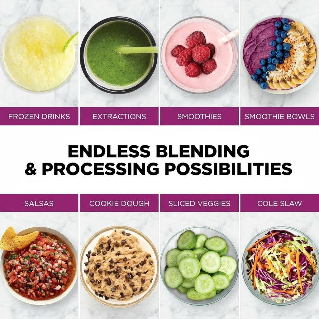 1800W Smart Kitchen System & Blender Combo, 72 oz XL Pitcher & 8-Cup Food Processor with Auto-Sensing Tech for Smoothies, Dough & Salsa