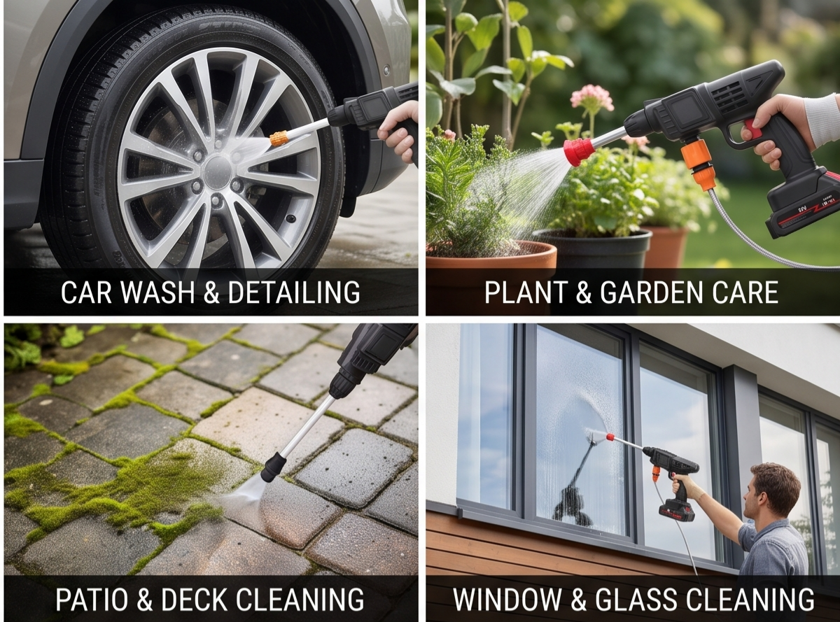 Portable 21V Cordless Pressure Washer Gun, 435 PSI Handheld Power Washer for Car Washing & Outdoor Cleaning