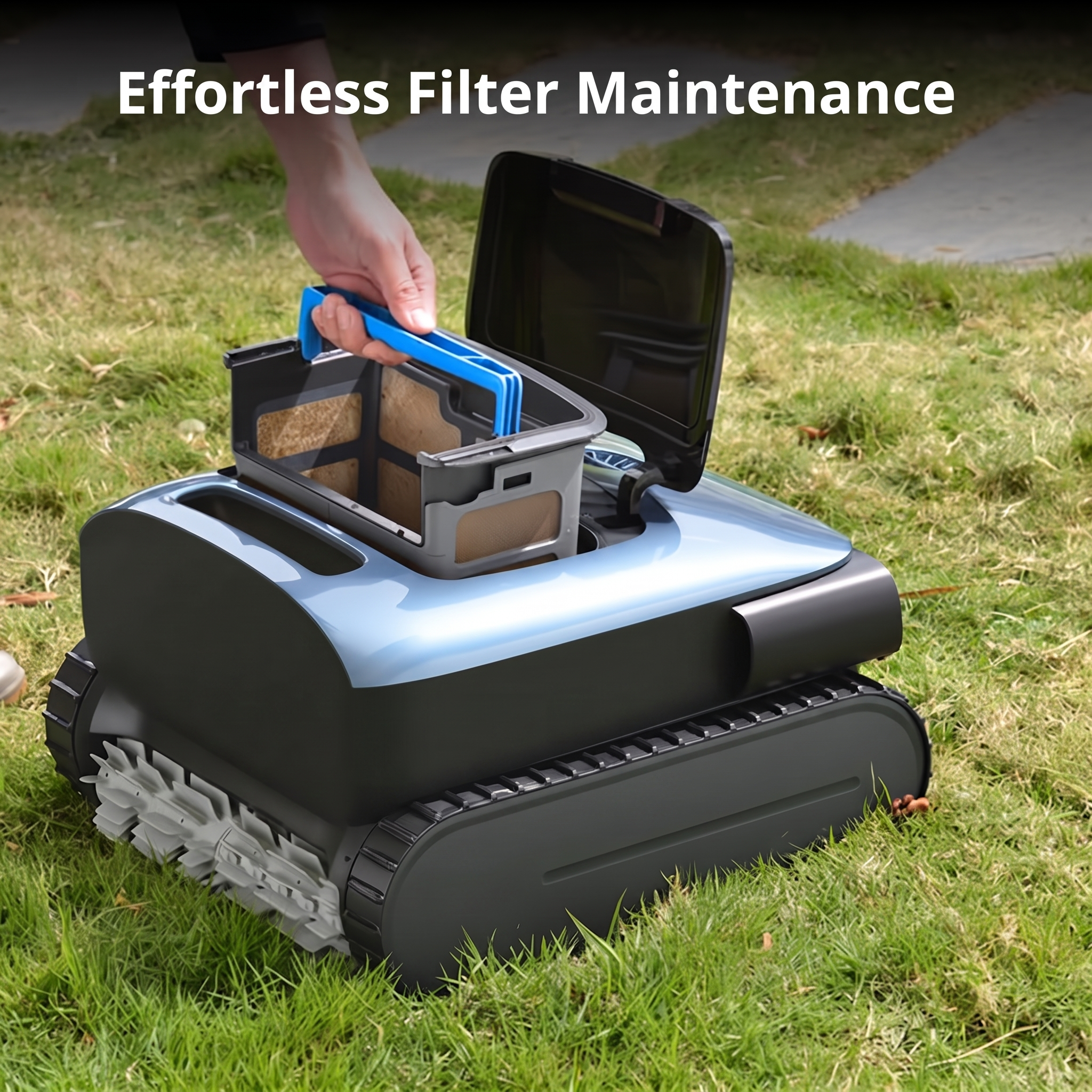 Cordless Pool Cleaner Robot with Clarifying Agent Kit 2pcs
