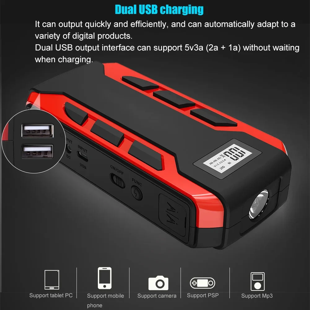 A10 Portable Jump Starter with LED & USB