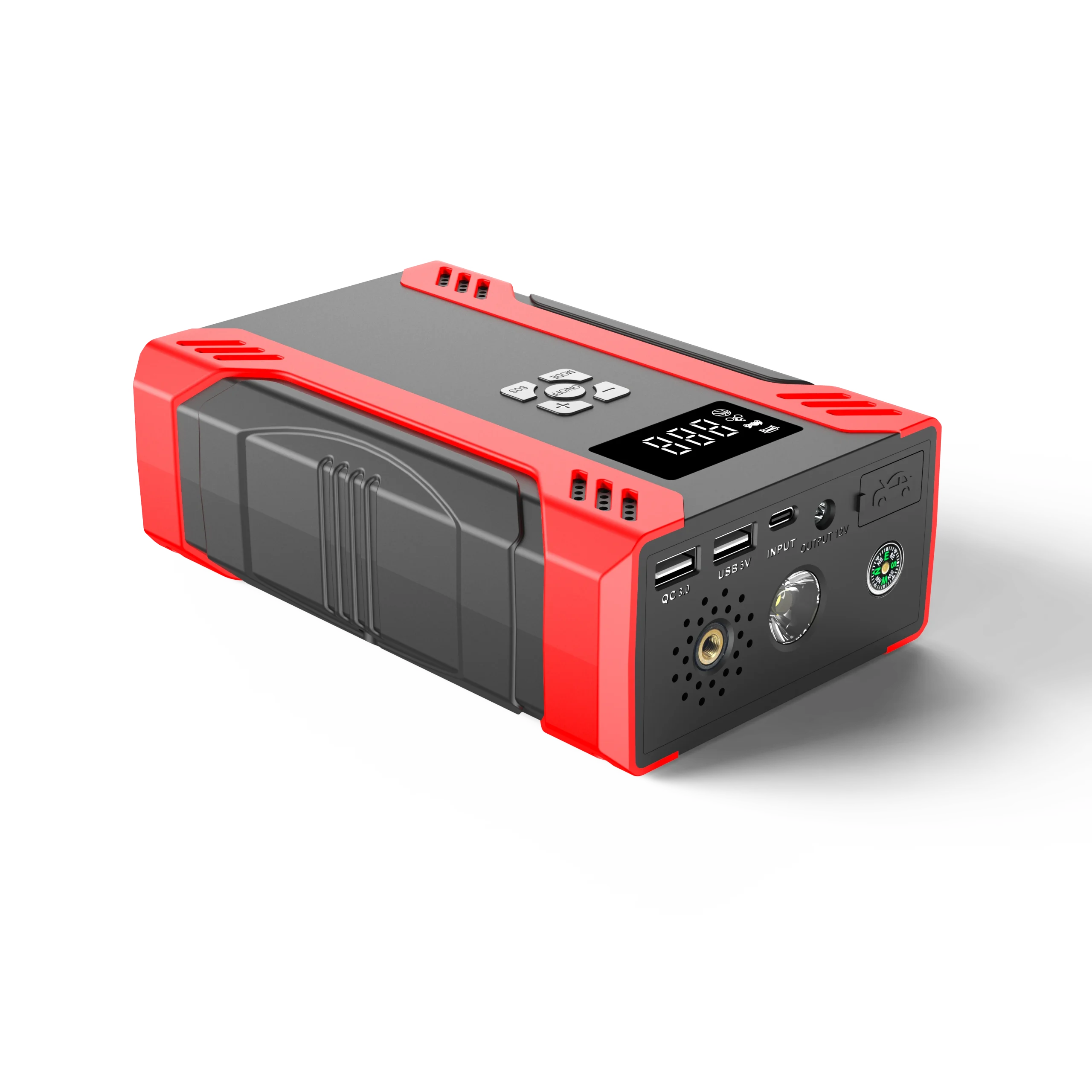 12V Emergency Jump Starter with Air Compressor & LED Light | GEHOPOW