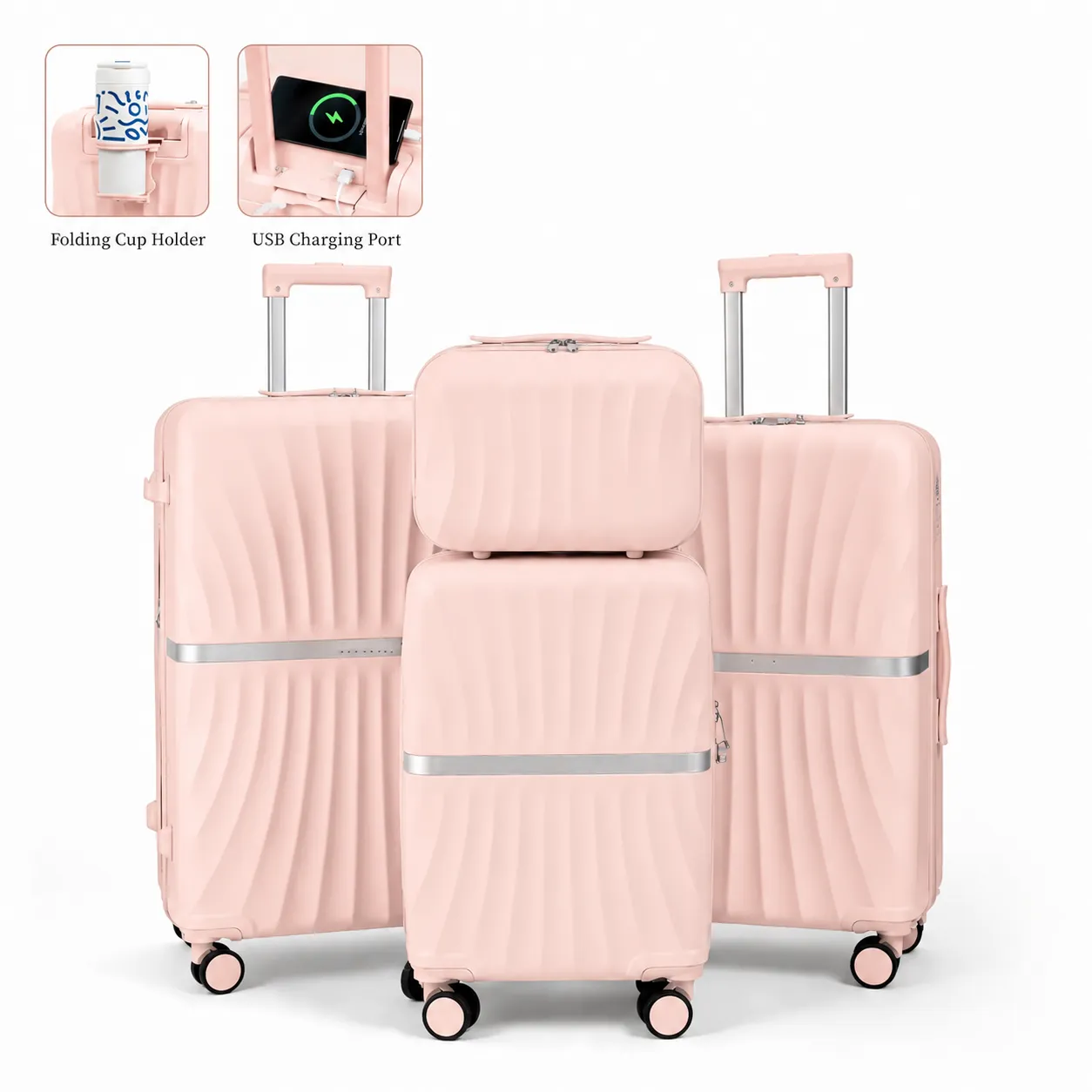 🔥Last Day For Clearance🔥4 Piece Expandable Hardshell Luggage Set with TSA Lock