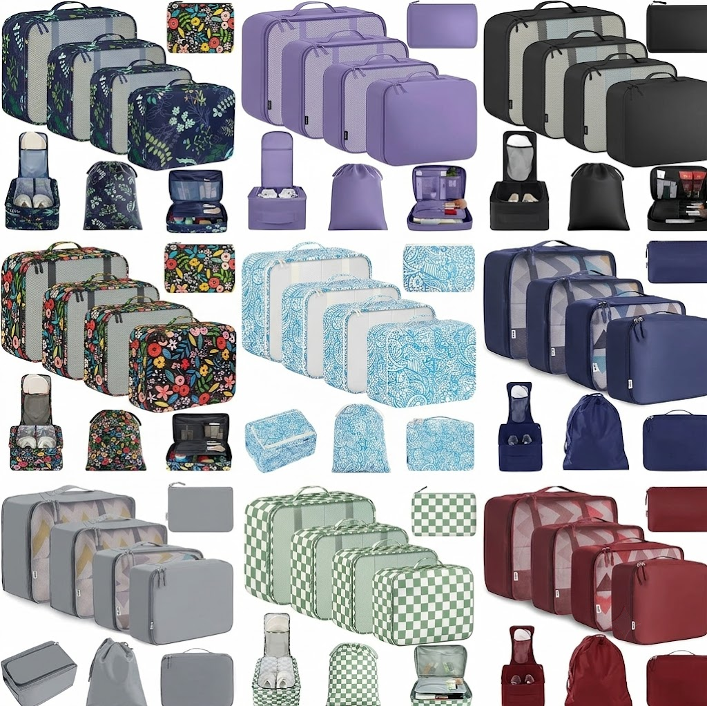 8 Set Packing Cubes Luggage Packing Organizers for Travel Accessories
