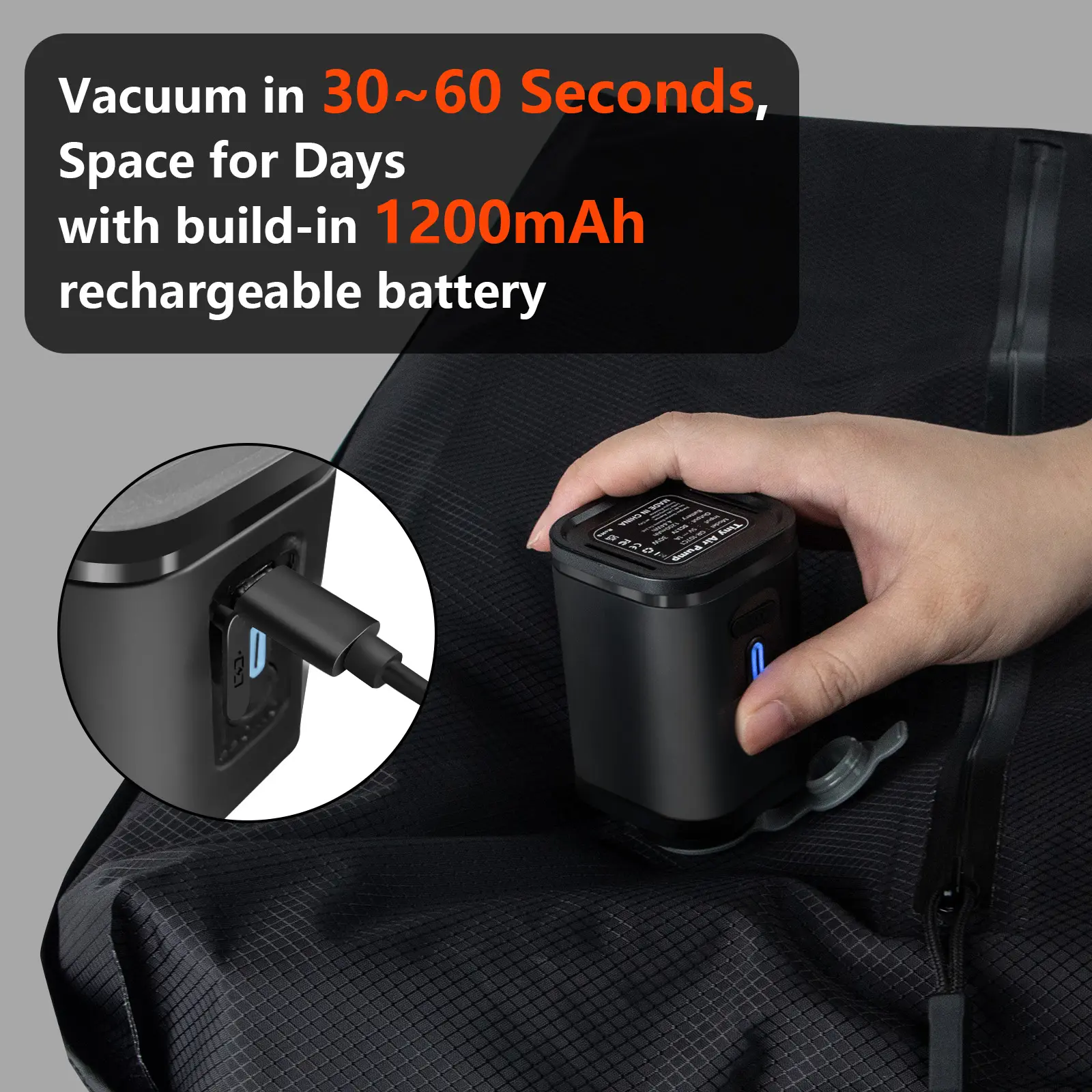 Vacuum Storage Bags for Travel with Wireless Pump