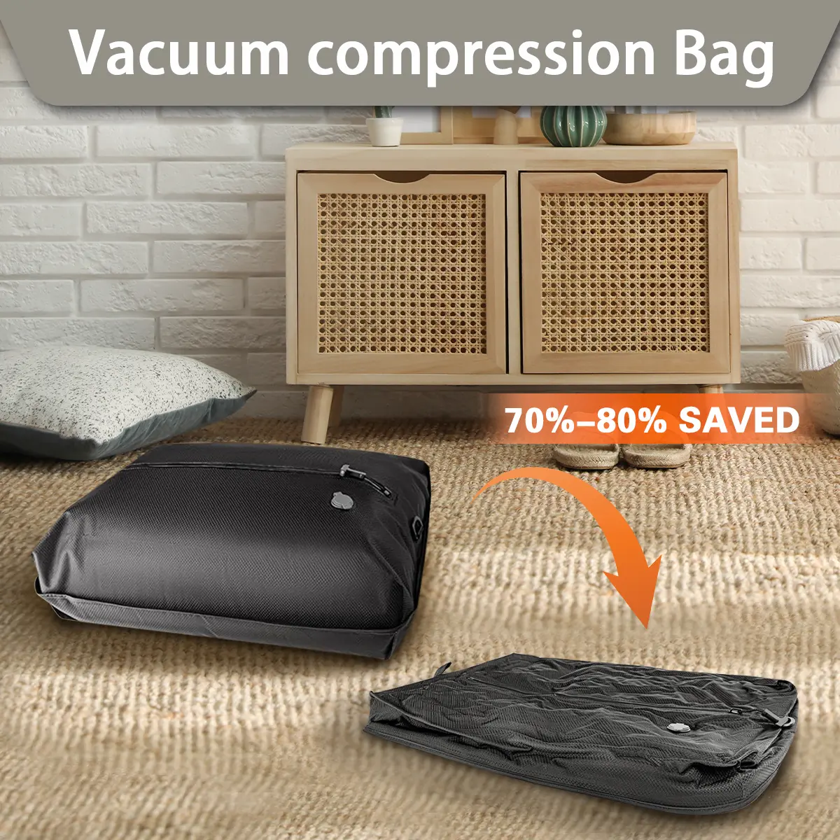 Vacuum Storage Bags for Travel with Wireless Pump