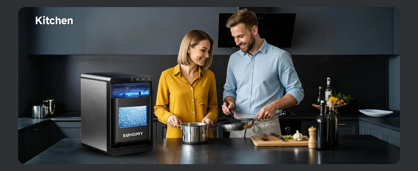 【Super Brand Day】EUHOMY Nugget Ice Maker Countertop, 35Lbs/24H&44Lbs/24H Pebble Ice Maker Machine, Self-Cleaning Pellet Ice Machine with Ice Scoop&basket, Sonic Countertop Ice Machine for Home/Kitchen/Office(Black) 【Super Brand Day】EUHOMY Nugget Ice Maker Countertop, 35Lbs/24H&44Lbs/24H Pebble Ice Maker Machine, Self-Cleaning Pellet Ice Machine with Ice Scoop&basket, Sonic Countertop Ice Machine for Home/Kitchen/Office(Black)