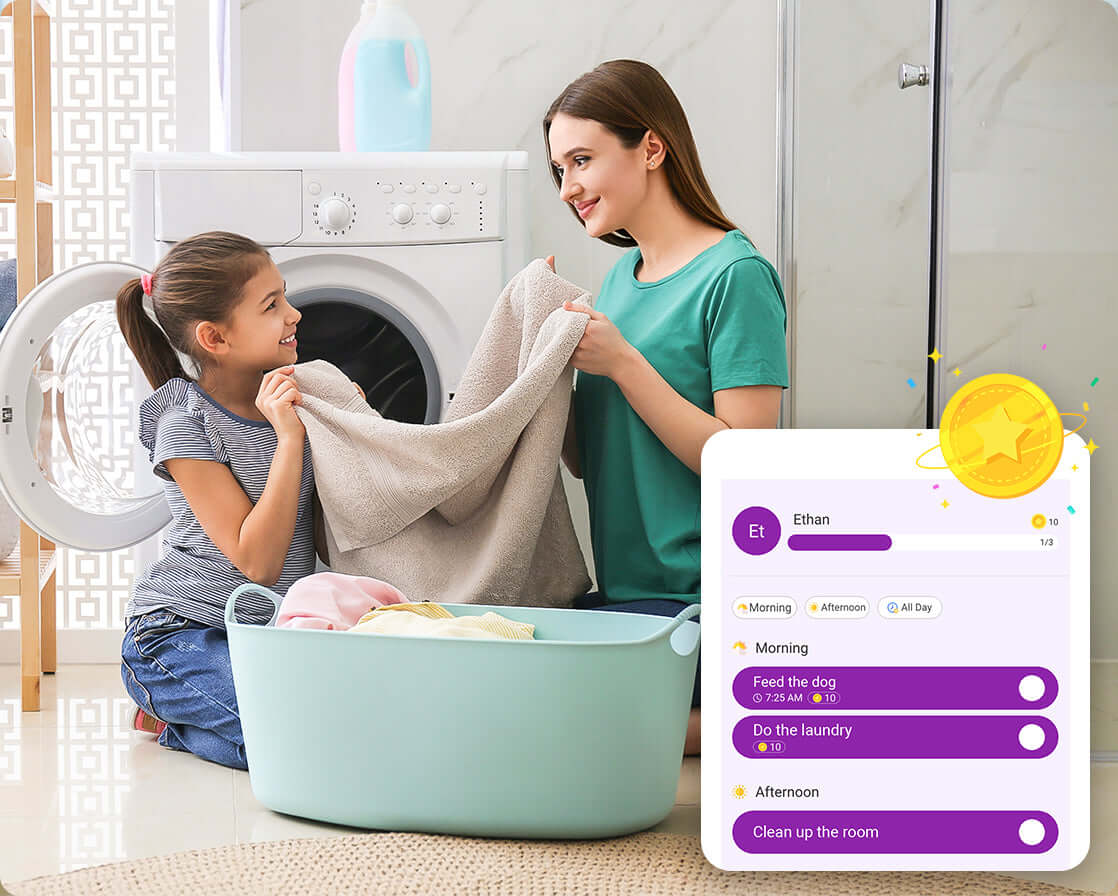 Apolosign digital calendar with routine tasks and reward points