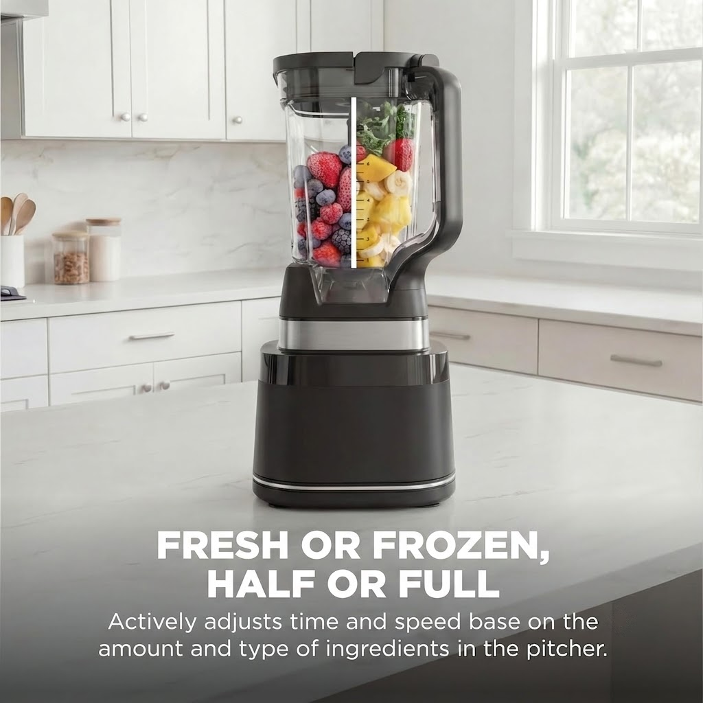 1800W Smart Kitchen System & Blender Combo, 72 oz XL Pitcher & 8-Cup Food Processor with Auto-Sensing Tech for Smoothies, Dough & Salsa