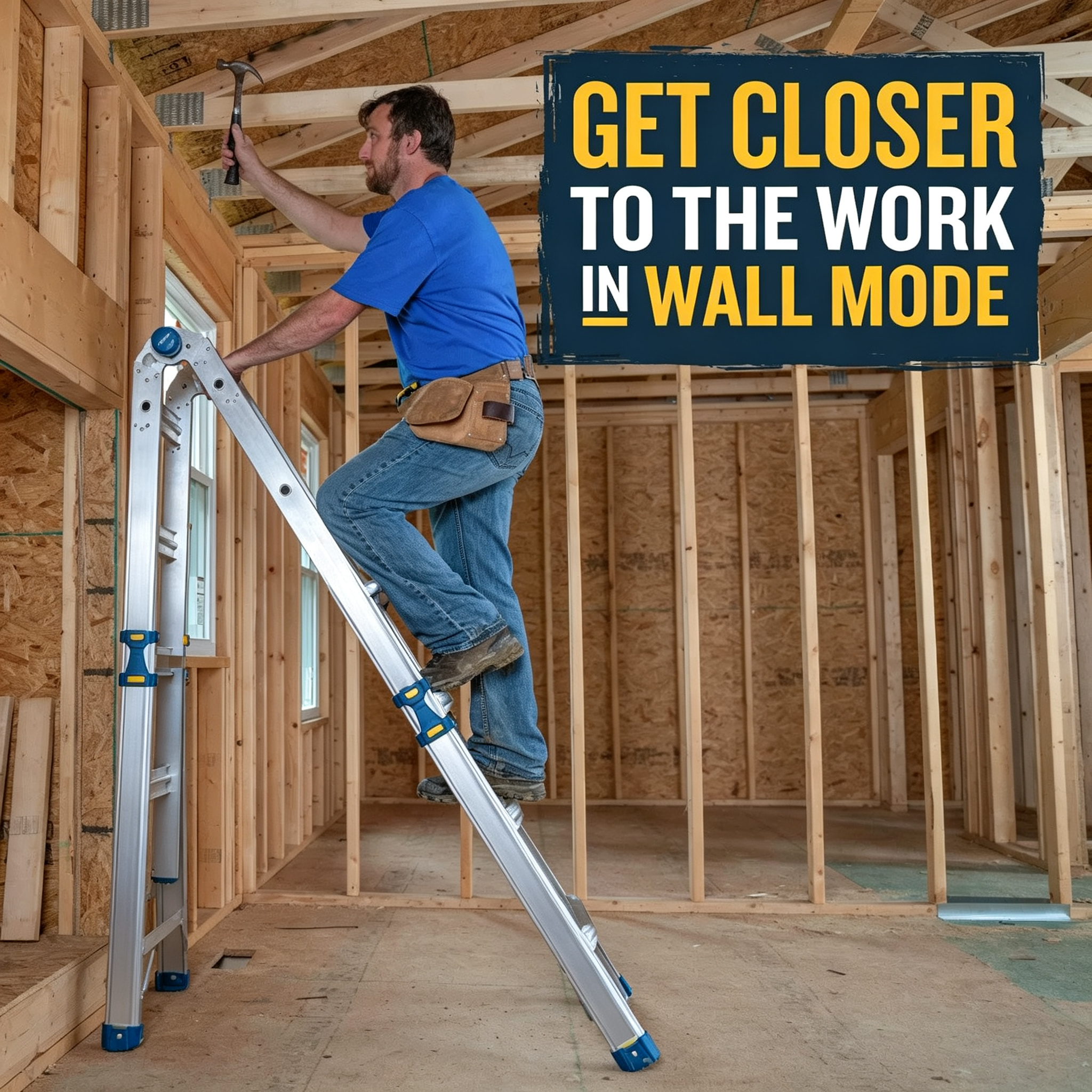 Gorilla Multi-Position Pro Ladder, 375 lb. Type IAA Duty Rating with Built-In Hands-Free Leveling