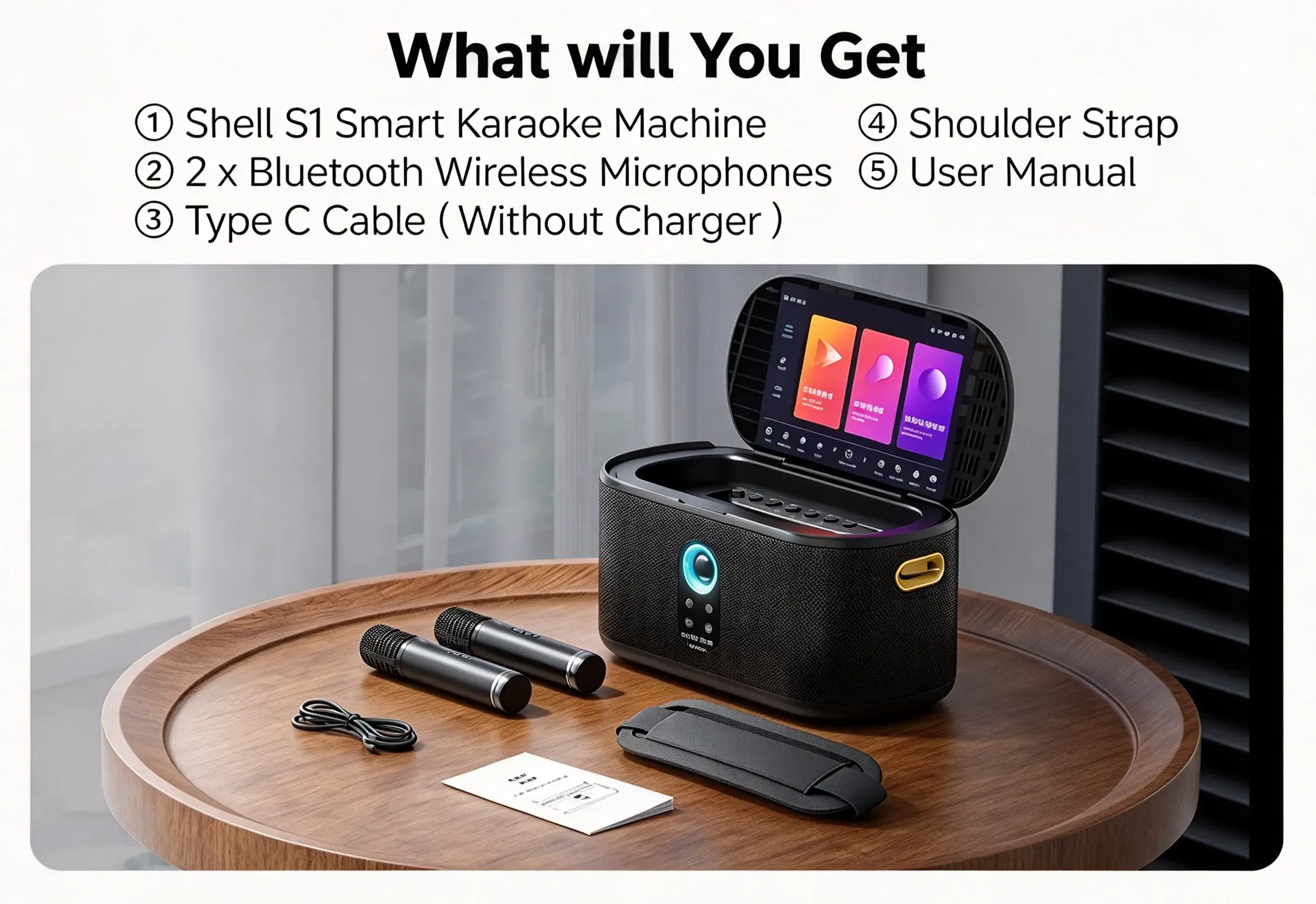All in one portable karaoke speaker ready for any party indoor outdoor take music anywhere