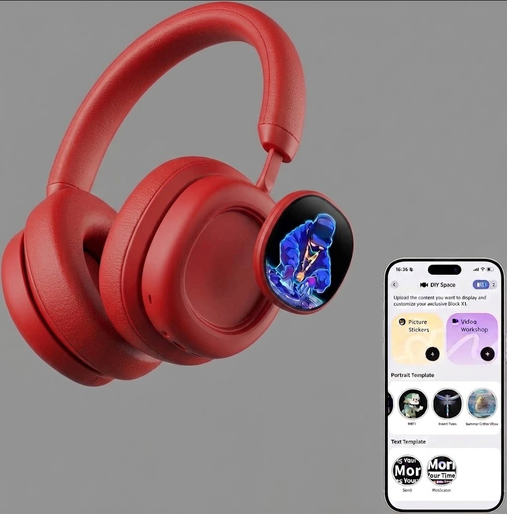 Wireless Over-Ear Headphones – Noise Cancelling, Dual OLED Touchscreens & 60H Playtime