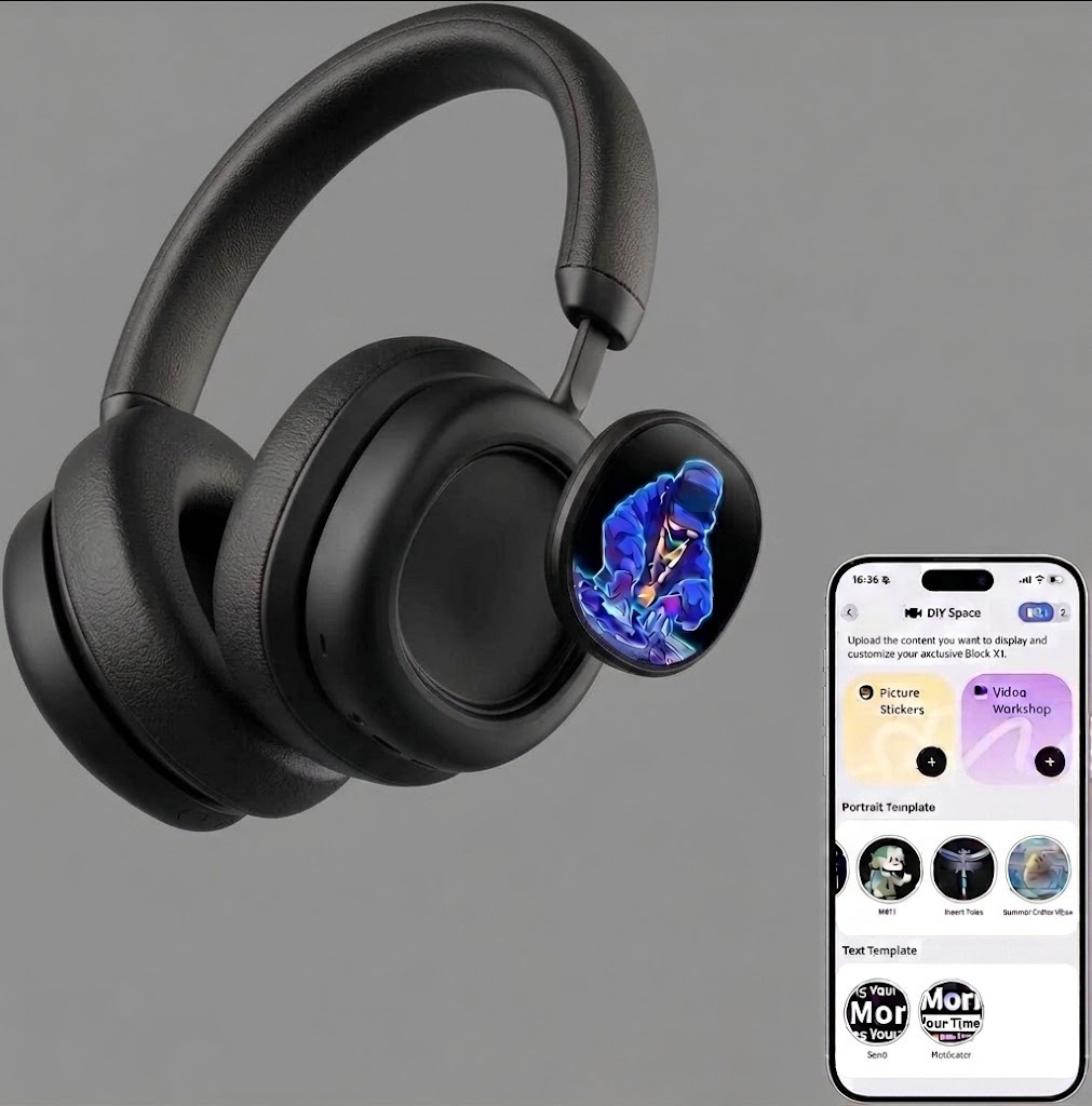 Wireless Over-Ear Headphones – Noise Cancelling, Dual OLED Touchscreens & 60H Playtime
