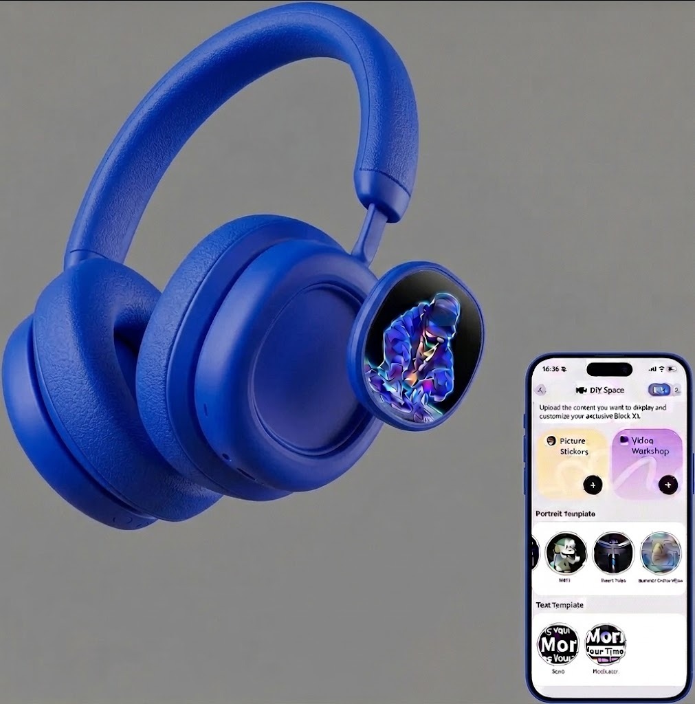 Wireless Over-Ear Headphones – Noise Cancelling, Dual OLED Touchscreens & 60H Playtime