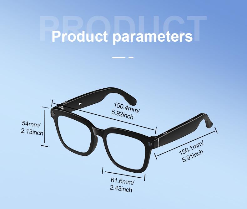Product dimensions &mdash; frame width 61.6mm, height 54mm, temple length 150mm
